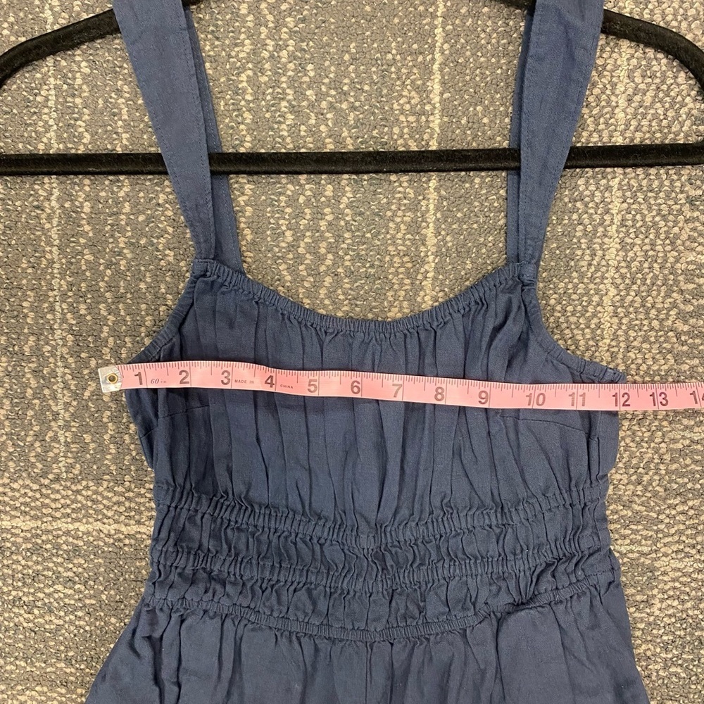 NWT Madewell Linen Blend Sophie Tank WideLeg Jumpsuit Size XXS Dark Baltic - Picture 10 of 15